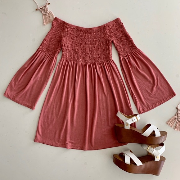 Tops - Boho Hippie Strapless Tunic with Belled Sleeves